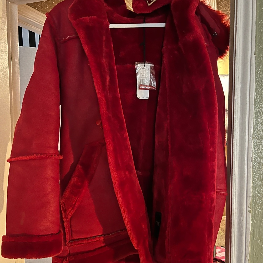Red fur coat